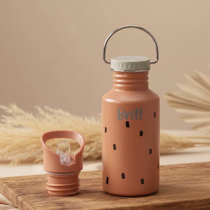 Personalisierte Lässig Edelstahl Trinkflasche Happy Prints Karamell