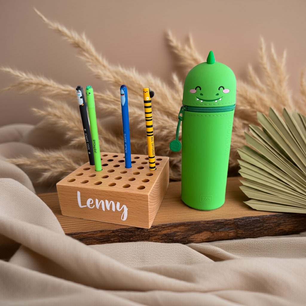 Porte-stylo en bois personnalisé, compatible avec les stylos Legami et autres | Smack Buffer