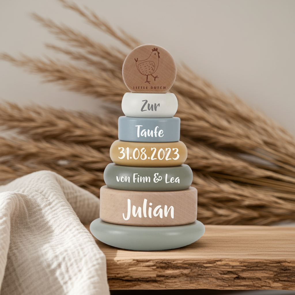 Little Farm Stacking Tower - Christening | Little Dutch