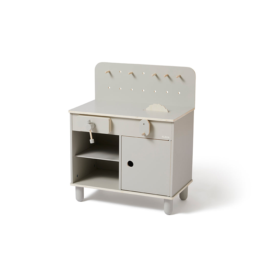 Werkbank Holz Play naturgrau I Flexa by Schmatzepuffer® personalisierbar