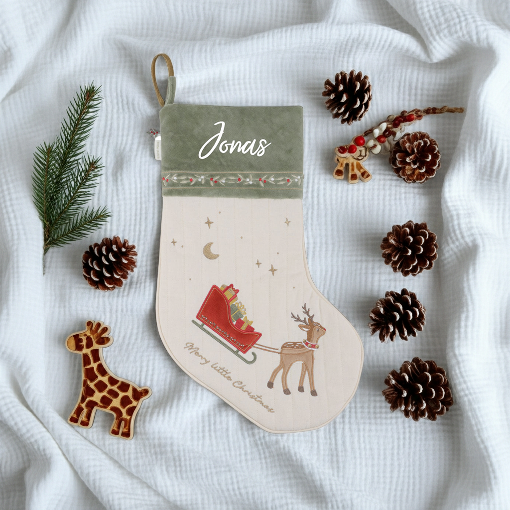 Weihnachtsstrumpf Personalisiert – Mit Buchstaben, 14x18cm, Plüschmanschetten